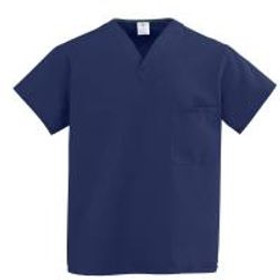 Medline ComfortEase Unisex One-Pocket Reversible Scrub, Midnight Blue, XXL EA