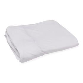 Soft-Fit Knit Contour Sheets in White, Green Hem Thread, 55% Cotton / 45% Polyester, 36" x 82" x 14", 19 oz, 24/Case