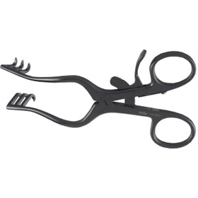 Miltex Wullstein Endaural Retractor, 3 X 3 Sharp Teeth, Ebony Non-Glare Finish, 19-660