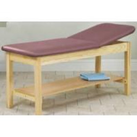 Clinton ETA Classic Series Table Treatment with Shelf, Dark Cherry Wood, Black Upholstery