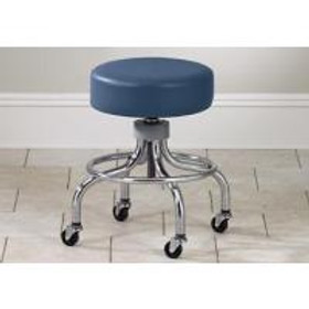 Clinton Value Series Chrome Base Stool with Round Foot-ring, Royal Blue