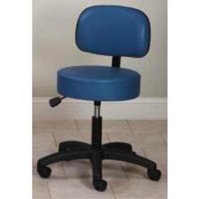 Clinton Value Series 5-Leg Pneumatic Stool with Backrest, Nylon Base, Neutral