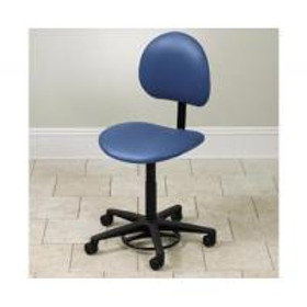 Clinton Foot Activated Contour Stool with Backrest, Slate Blue