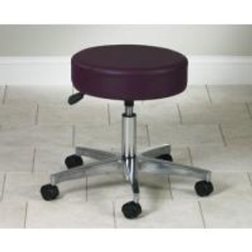 Clinton Mid-Series 5-Leg Pneumatic Stool, Aluminum Base, Aubergine