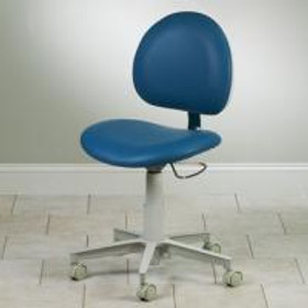 Clinton Premium Series 5-Leg Pneumatic Stool with Contour Seat & D-Shaped Backrest, Sapphire