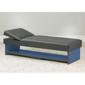 Clinton Panel Leg Couch with Full Shelf, Non-Adjustable Pillow Wedge, Gunmetal