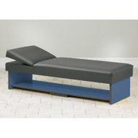 Clinton Panel Leg Couch with Full Shelf, Flat Foam Adjustable Headrest, Purplegray