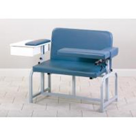 Clinton Bariatric Blood Drawing Chair with Drawer and Flip-Arm, Allspice