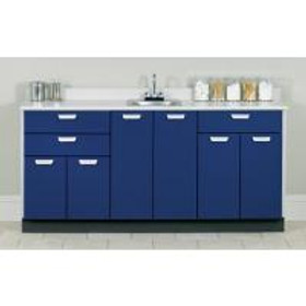 Clinton Base Cabinet with 6 Doors and 3 Drawers, 72" Long, Maple