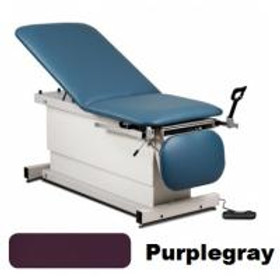 Clinton Shrouded Power Table with Stirrups, Adjustable Backrest & Drop Section, Purplegray
