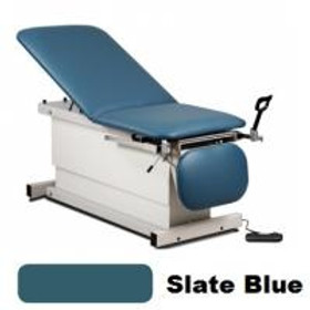 Clinton Shrouded Power Table with Stirrups, Adjustable Backrest & Drop Section, Slate Blue