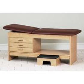 Clinton Styleline Laminate Treatment Table with Stool, 27" Wide, Aubergine