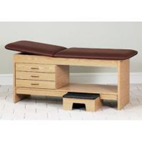 Clinton Styleline Laminate Treatment Table with Stool, 30" Wide, Aubergine