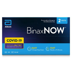 Box of BinaxNOW Covid-19 Antigen Self Test, 2 Tests