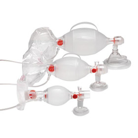 Ambu® SPUR® II adult, with bag reservoir, pressure limiting valve and oxygen tubing 2,15 m / 7 ft, PEEP valve 20 (disposable). Disposable Face Mask: Medium 12/BX