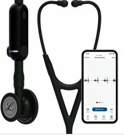 3M™ Littmann® CORE Digital Stethoscope Black Chestpiece tube stem and Headset 27"