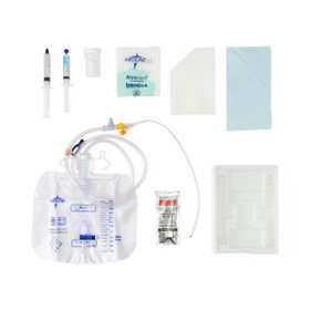 Foley Catheter Tray 100% Silicone 2-Laye W/Drain Bag  16Fr 10ml 10/cs