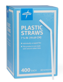 Medline Flexible Plastic Drinking Straws 400/bx