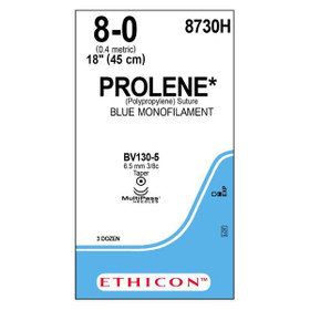 Prolene Suture 8-0 18" Polypropylene Monofilament BV130-5/BV130-5 Blue 36/Bx