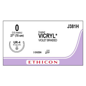Vicryl Suture 0 27" Polyglactin 910 Braid UR-4 Violet 36/bx