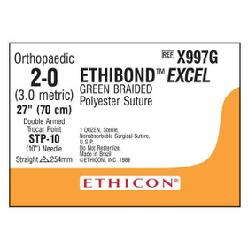 Ethibond Excel Suture 2-0 27" Polyester Braid STP-10/STP-10 Green 12/Bx