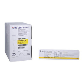 Saf-T-Intima IV Catheter Safety 24 Gauge 3/4" Yellow Closed End