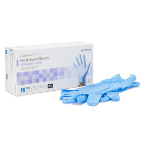 Exam Glove McKesson Confiderm 6.5CX Large NonSterile Nitrile Extended Cuff Length Textured Fingertips Blue Chemo Tested