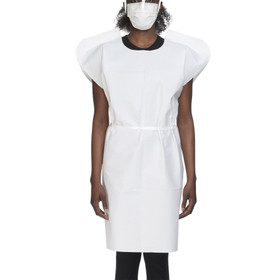 Patient Exam Gown McKesson One Size Fits Most White Disposable