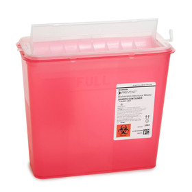 Sharps Container McKesson Prevent Translucent Red Base 10-3/4 H X 10-1/2 W X 4-3/4 D Inch Horizontal Entry 1.25 Gallon