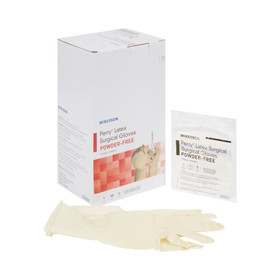Surgical Glove McKesson Perry Performance Plus Size 7.5 Sterile Latex Standard Cuff Length Smooth Cream Not Chemo Approved