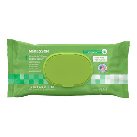 Flushable Personal Wipe McKesson Soft Pack Scented 48 Count, 6-9/10 X 7 Inch
