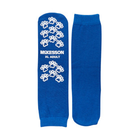 Slipper Socks McKesson Terries Unisex Adult X-Large Single Tread Single Patient Use Royal Blue