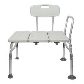 McKesson Knocked Down Bath Transfer Bench Removable Arm Rail 17-1/2 to 22-1/2 Inch Seat Height 400 lbs. Weight Capacity