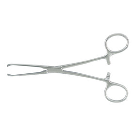 Tissue Forceps McKesson Allis 6 Inch Length Floor / Office Grade Pakistani Stainless Steel NonSterile NonLocking Finger Ring Handle Straight 4 X 5 Teeth