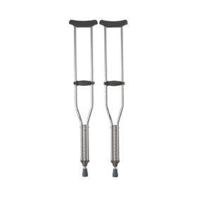Underarm Crutches McKesson Adult 5 Foot 2 Inch to 5 Foot 10 Inch User Height Aluminum Frame 350 lbs. Weight Capacity, Push Button Height Adjustment