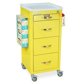M-Series Tall PPE Isolation Cart, Mini Width, Four Drawers, Key Lock, M3DS1830K04-PPE