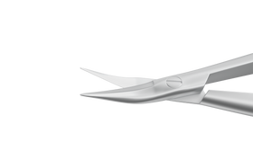 Rumex Universal Corneal Scissors, Blunt Tips, 7.50 mm Curved Blades, Round Handle, Length 110 mm, Stainless Steel, 11-034S