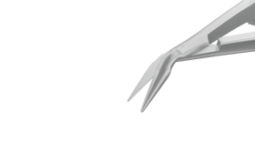 Rumex Vannas Capsulotomy Scissors, Angled, Sharp Tips, 6.00 mm Blades, Flat Handle, Length 81 mm, Stainless Steel, 11-054S