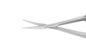 Rumex Gills-Vannas Capsulotomy Scissors, Curved, Sharp Tips, 10.00 mm Blades, Flat Handle, Length 88 mm, Stainless Steel, 11-058S