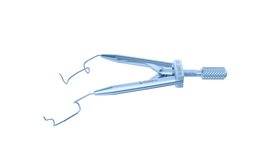 Rumex Lieberman Temporal Speculum, 14.00 mm V-Shaped Blades, Round Branches, Adult Size, Length 76 mm, Titanium, 14-040T
