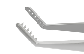 Rumex Jameson Muscle Forceps, Right, 6 Teeth, Slide Lock, Length 100 mm, Stainless Steel, 4-131S