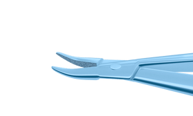 Rumex Barraquer Needle Holder, 8.00 mm Extra Fine Jaws, Curved, without Lock, Small Size, Length 100 mm, Titanium, 8-025T