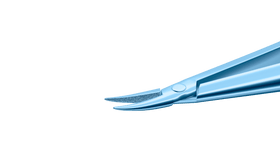 Rumex Barraquer Needle Holder, 8.00 mm Extra Fine Jaws, Curved, without Lock, Medium Size, Length 115 mm, Titanium, 8-045T