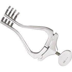 JANSEN Retractor, 4-1/2" (11.4 cm), spread 3" (7.6 cm), 4 X 4 blunt prongs 20 mm deep., 11-4