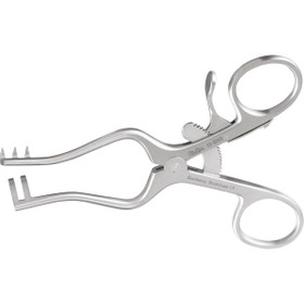 MILTEX WEITLANER Retractor, 4-3/8" (110mm), Sharp, 2 X 3 Teeth, 2" (50mm) Spread., 11-600