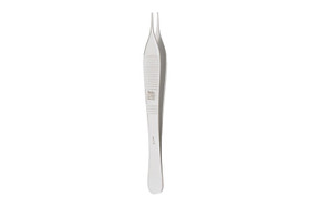 Tissue Forceps Miltex Disposable Adson 4-3/4 Inch Length Floor / Office Grade Pakistani Stainless Steel Sterile Nonlocking Thumb Handle Straight Delicate, 1 X 2 Teeth, 17-2500-St-50