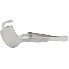 Miltex Snellen Entropium Forceps, 3-7/8" (97.5Mm), Left, Solid Plate And Ring 1-3/8" (36Mm) Wide., 18-1160