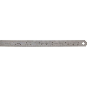 Miltex Flexible Stainless Steel Ruler 6" (150Mm) X 1/2" (13Mm), Graduate In Fractional Inches, And Mm, 18-660