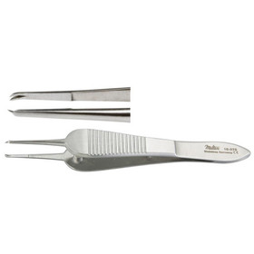 Miltex Manhattan Eye & Ear Suturing Forceps, 3-1/2" (8.9 Cm), Smooth Platform, 1 X 2 Teeth, Overlapping Each Other, 0.7 Mm Wide, 18-975