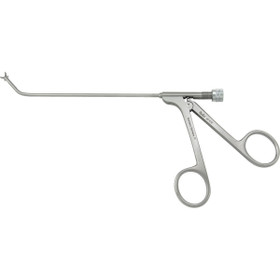 Miltex Frontal Sinus Recess Giraffe Forceps, 5-1/2" Shaft, 2 X 4 Mm, 45 Degrees Vertical Jaws, Luer Lock Port/Cleaning, 20-1010